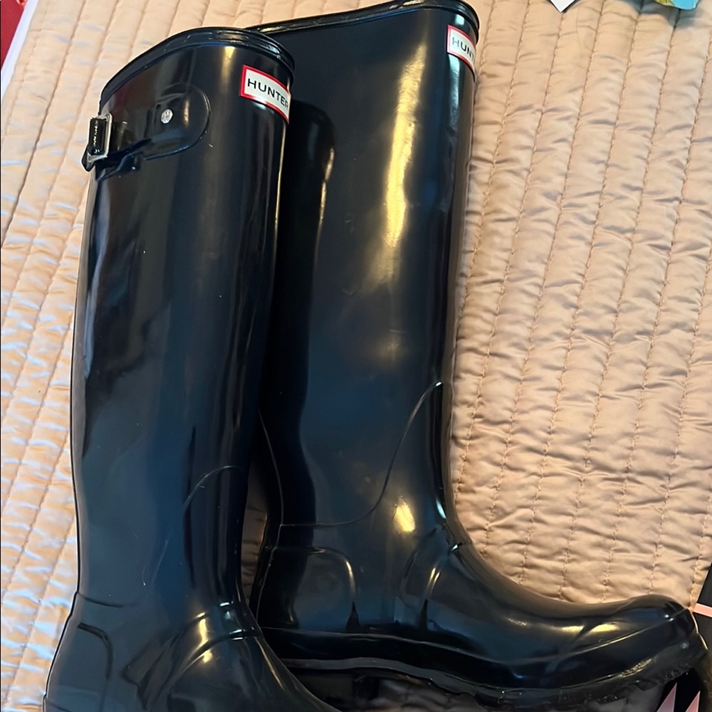 Hunter Black Tall Rain Boots